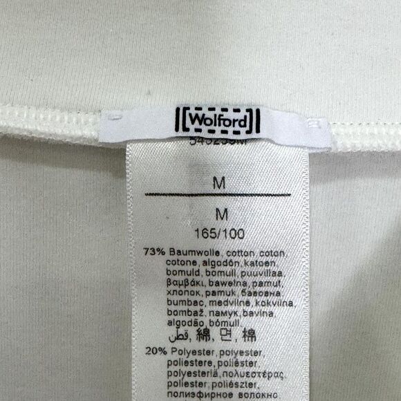 Wolford Sweatshirt Womens Medium White Oversized Mock Neck Asymmetrical Pullover - Picture 4 of 8